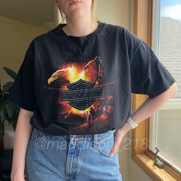 Harley Davidson Vintage Oversized Black T-Shirt XL - Picture 13 of 13